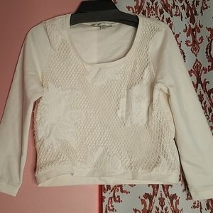 Off-white lace front top